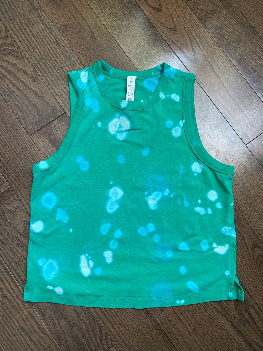 Lululemon Green Tie-Dye Cropped Tank Top size 0 xs